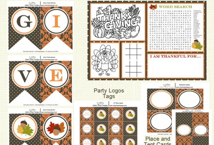 FREE Thanksgiving Kids Package & Activity Placemat