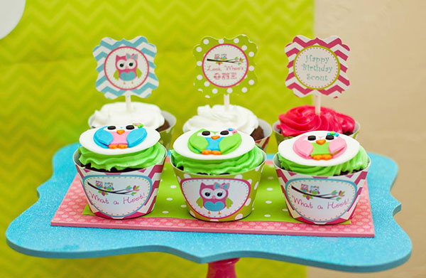 Owl-Birthday-Cupcakes