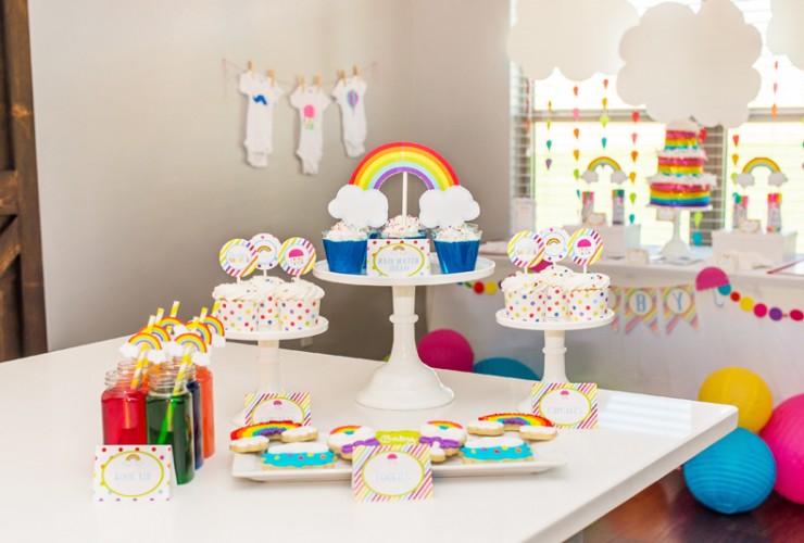 Rainbow Baby Shower With Tulip Fabric Markers