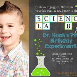 Science Party Photo Invite