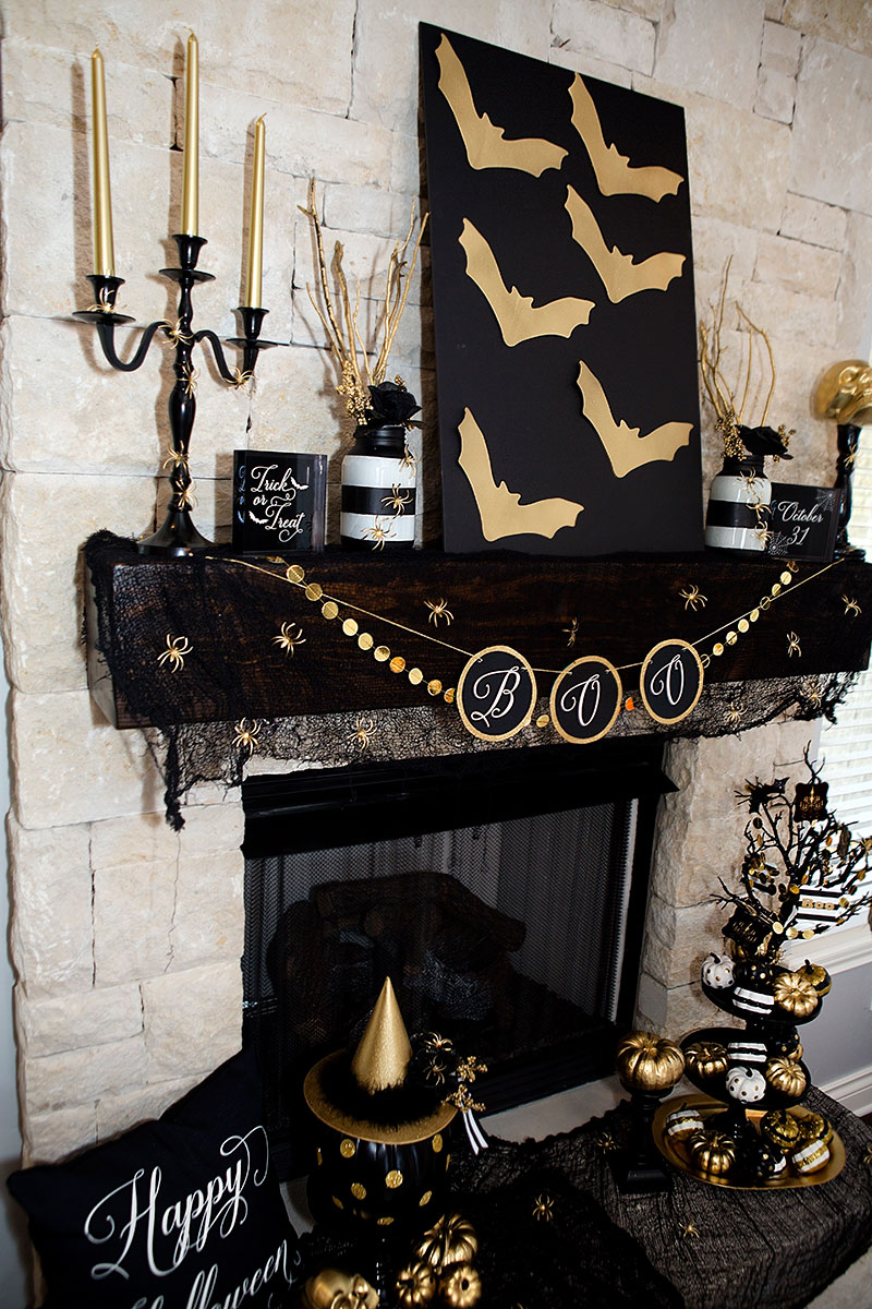 black and gold glam halloween