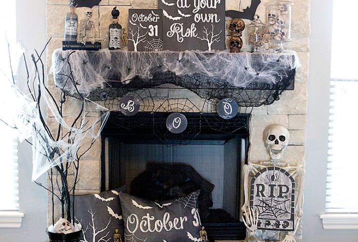 Spooky Halloween Mantel Decor + FREE Printables