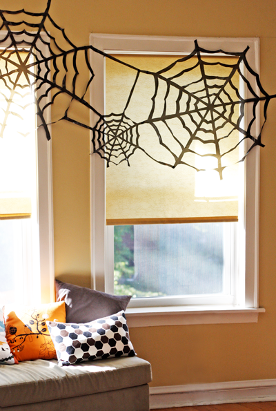 Halloween Trash Bag Spider Web Easy Halloween Decorations