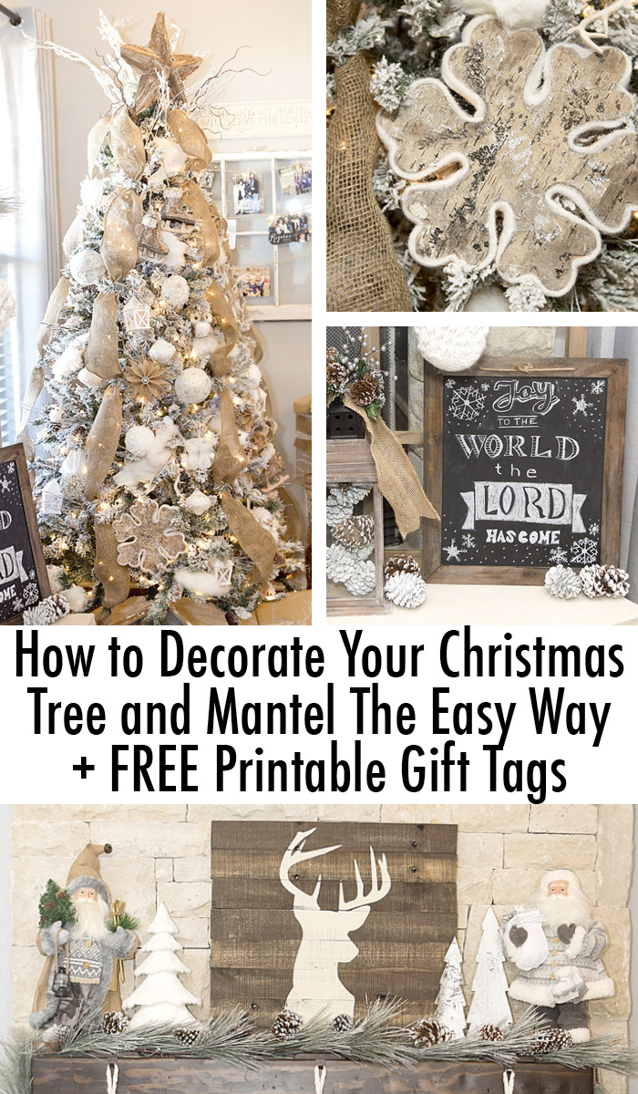 Rustic Farmhouse Christmas Tree and Mantel