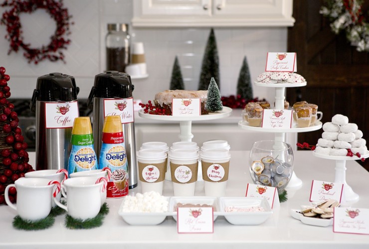 Hot Cocoa and Coffee Bar + FREE Christmas Party Printables With International Delight