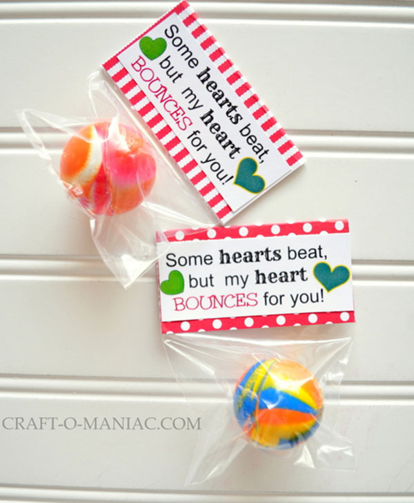 Bouncy Ball Valentines Day School Valentine Card