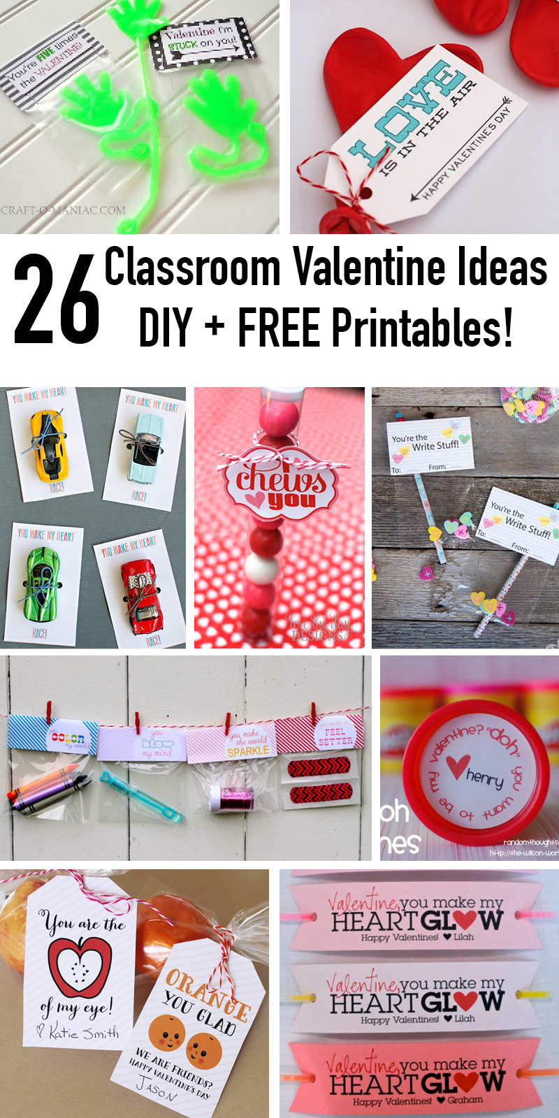 26 FREE Printable Classroom Valentines Ideas - Valentines Day Ideas - Easy Valentines for moms to put together quick!